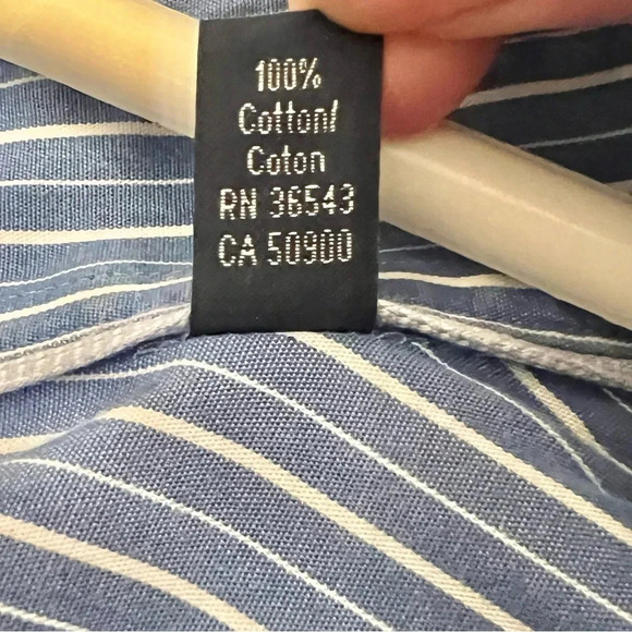 Tommy Hilfiger Men’s Button-Down Dress Shirt in Blue/White (15 1/2 34-35) - Picture 8 of 9